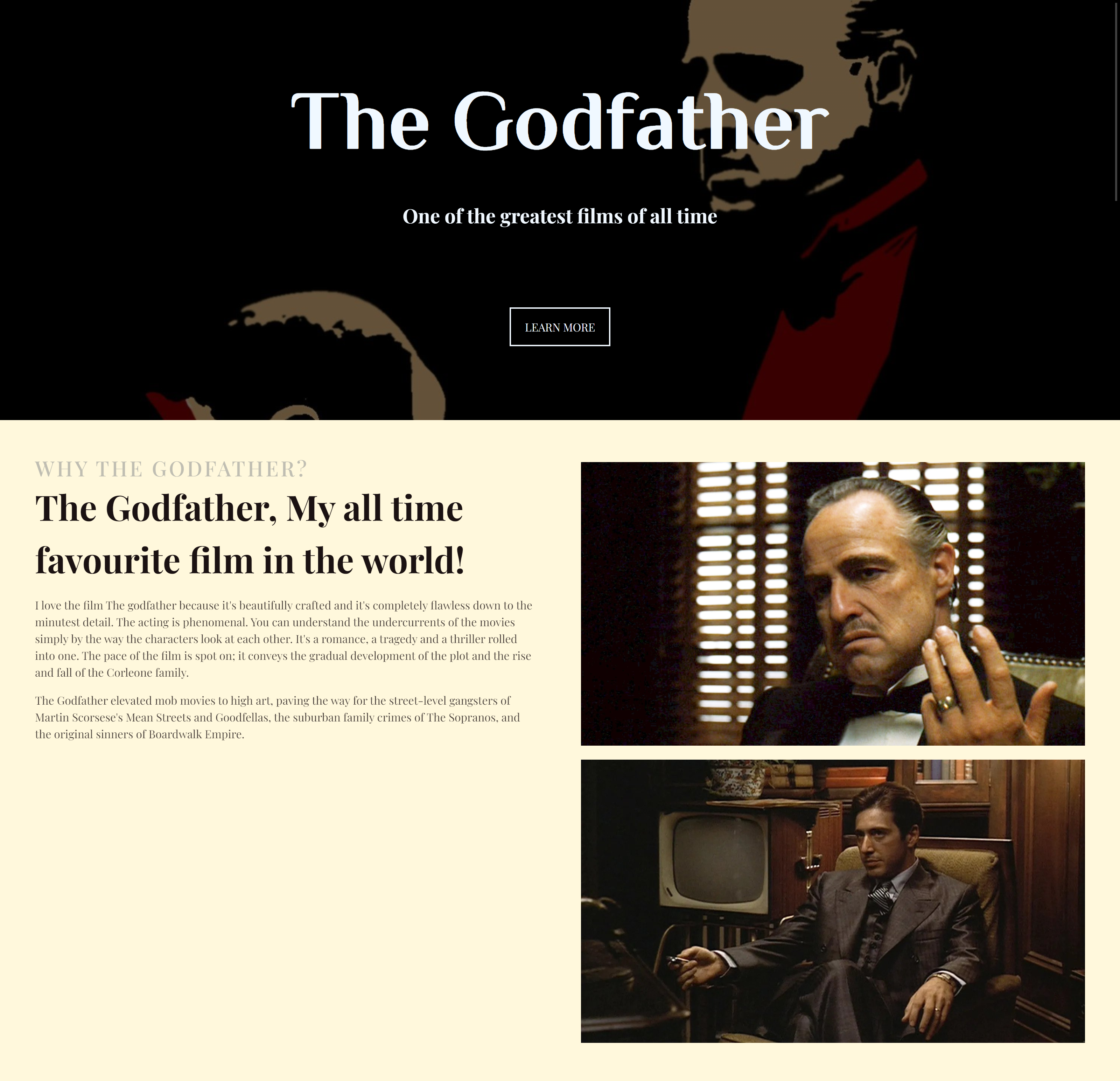 The godfather fan page Website